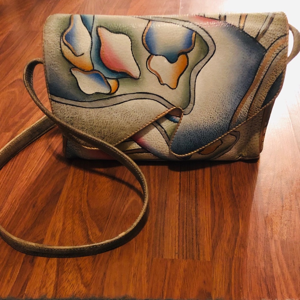 [Vintage] hand painted crossbody purse